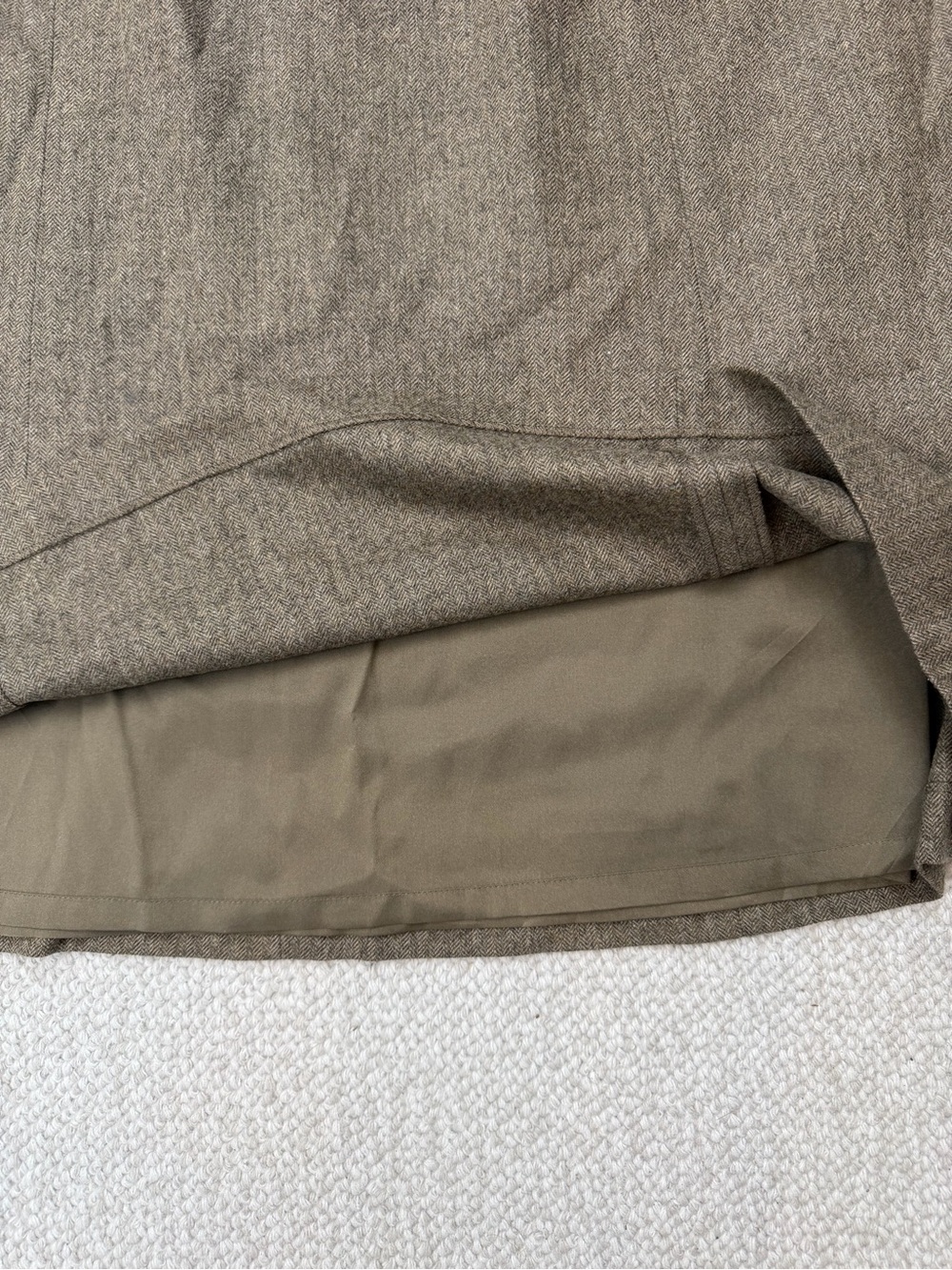 Vintage Lands’ End Wool Cashmere Herringbone Skirt 16 Old Money Equestrian - Picture 6 of 9